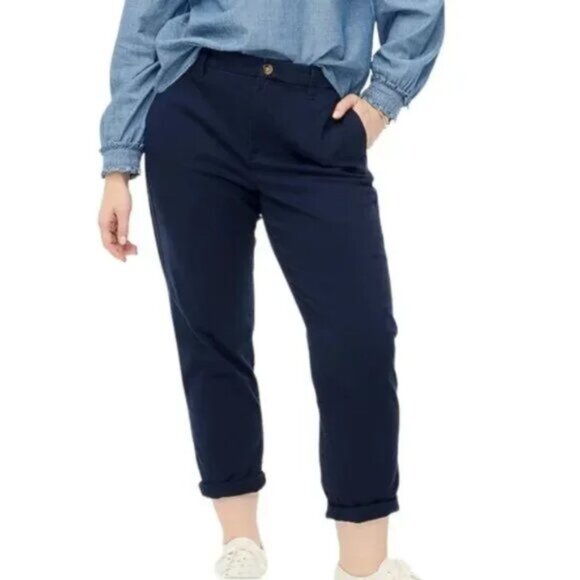 J. Crew High Rise Girlfriend Chino Pants Navy - Picture 1 of 12